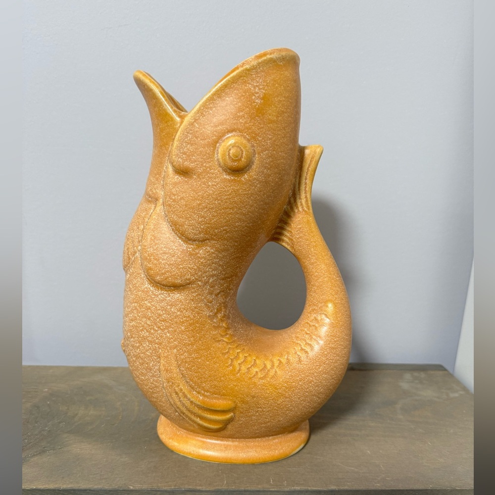 Hull Pottery Gurgling Fish Pitcher - Large - Orange F482